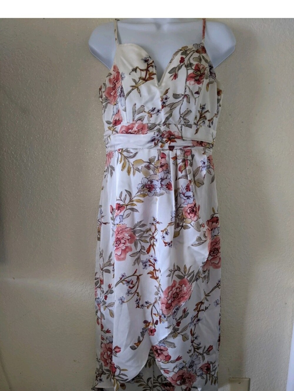 Lulus My Favorite Day Ivory Floral Print Tulip Skirt Midi Dress Size M - Picture 5 of 11